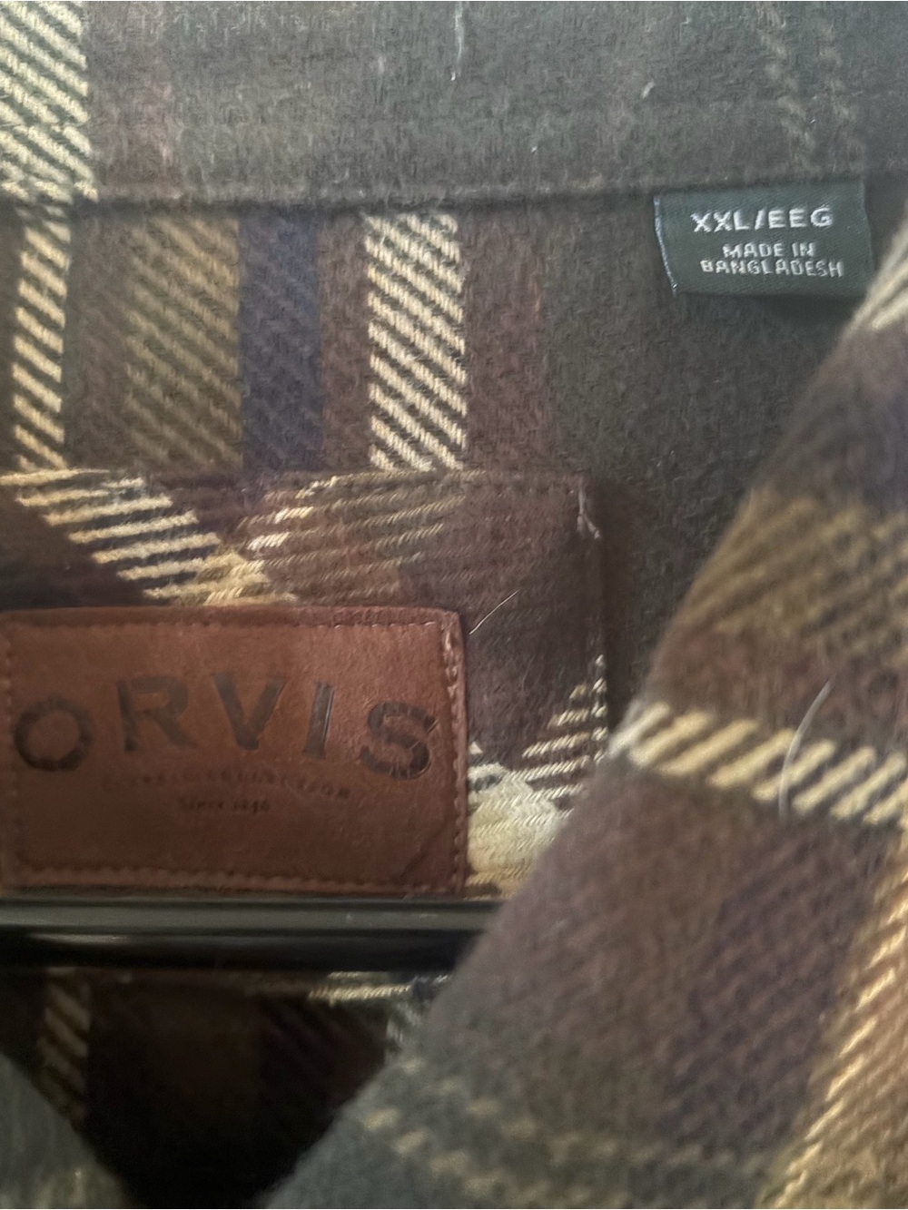 Orvis Plaid Wool Shirt Jacket - Brown, Cream & Navy